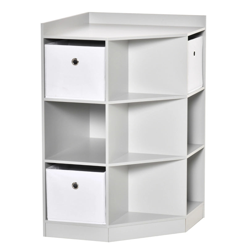 Scaffale angolare per bambini con 3 contenitori, per riporre i giocattoli di bambini dai 3 ai 12 anni, grigio, 57,4 x 57,4 x 94 cm