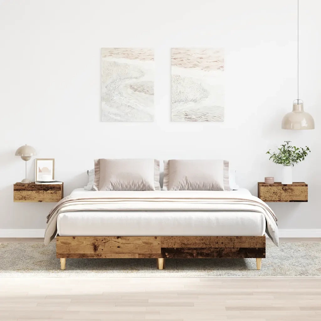 Giroletto senza Materasso-Struttura Letto Legno Antico 150x200 cm in Truciolato