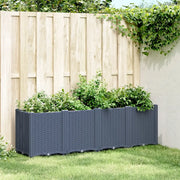 Fioriera da Giardino-Vaso da Esterno-Contenitore per Piante Grigio Blu 160x40x53 cm in PP