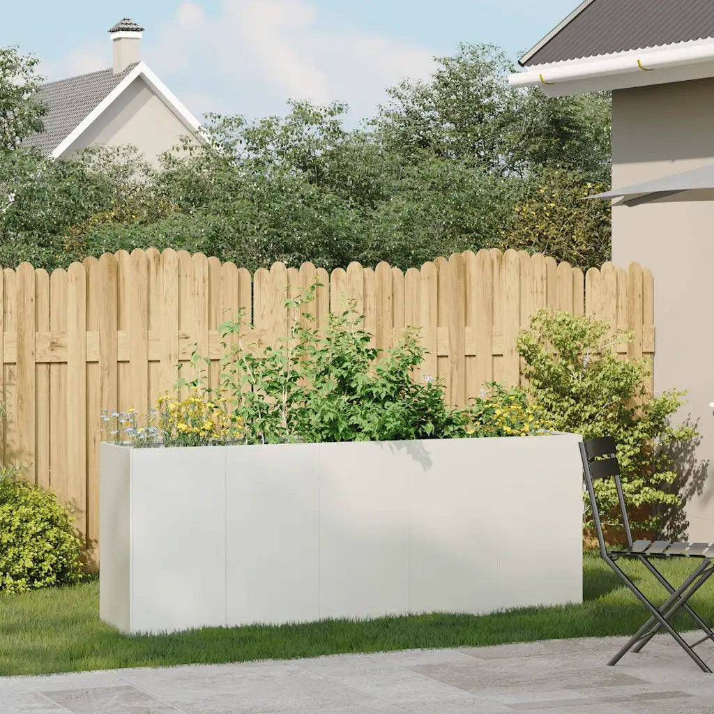 Fioriera Bianca 200x40x80 cm in Acciaio Laminato a Freddo 860725