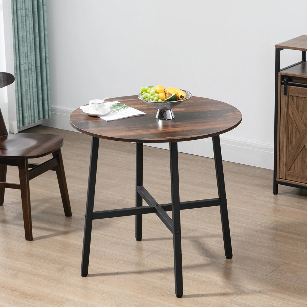Tavolo da pranzo rotondo ¨C Xylo ¨C legno effetto rustico ¦µ80x76 cm marrone