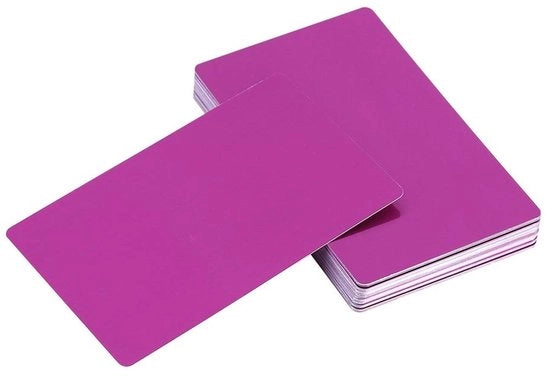 Visitecarte in Alluminio 50 Unità - 0,4 mm Alluminio - Carta da Personalizzare - Progetto Elegante - Solida e Duratura - Liscia e Piana - Visitecarte in Metallo