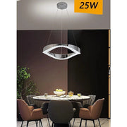 Trade Shop - Lampadario Led Soffitto 25 W Sospeso In Acciaio Cristallo Luce Fredda 8000k B72 -