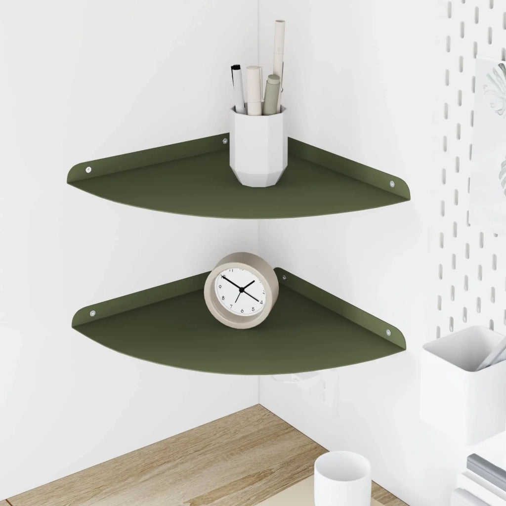 Mensola sospesa 2 pcs Verde oliva 30 x 30 x 2 cm 8004118
