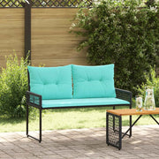 Panchina da esterno Nero e Turchese 118 x 55 x 82 cm 42025181