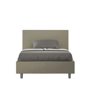BS COM Letto una piazza e mezza con rete imbottito 120x190 similpelle cappuccino