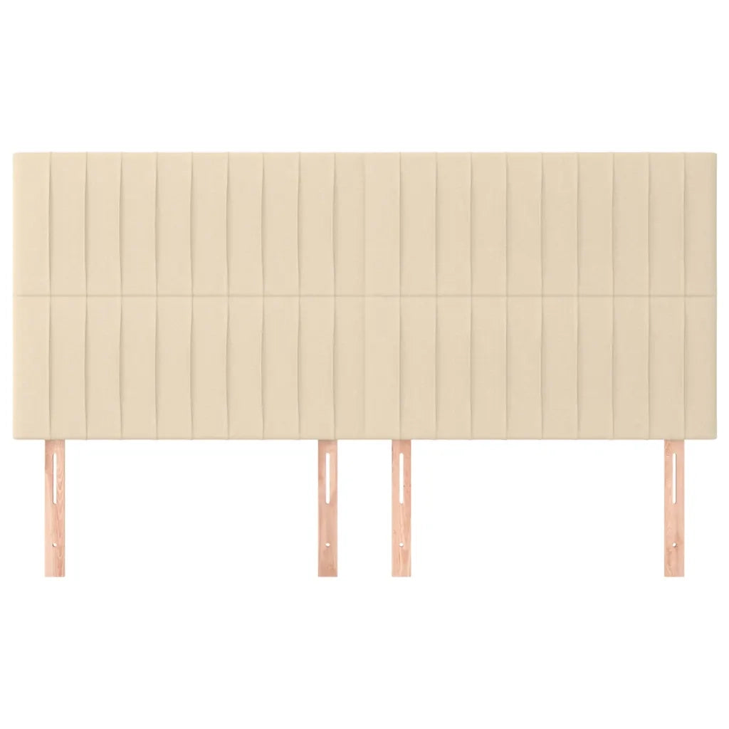 Testiera | Testata Crema 200x5x118/128 cm Tessuto