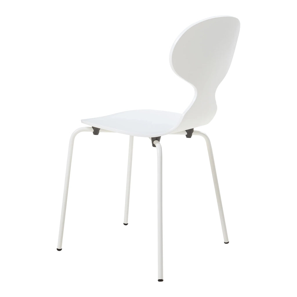 Set di 4 sedie da pranzo dal design moderno e robusto bianche 03_0009833