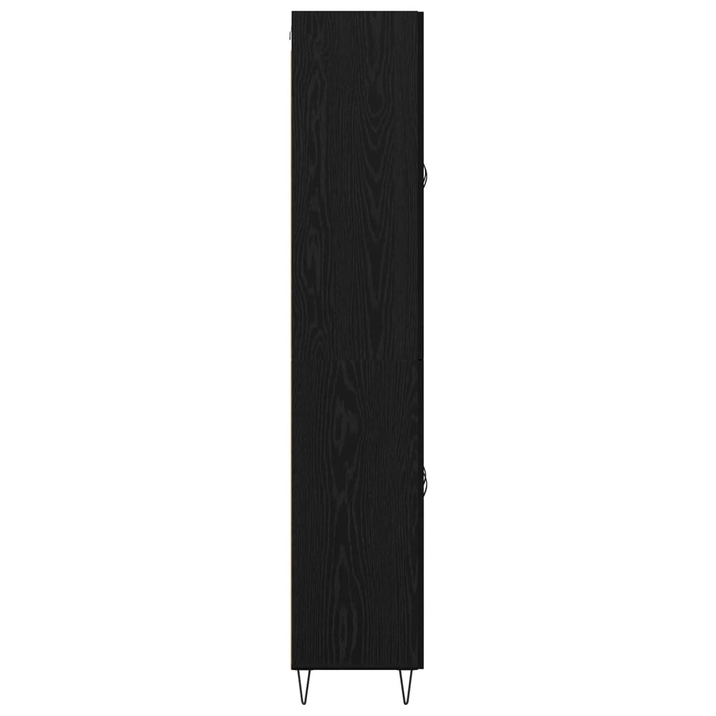 Credenza-Buffet-Armadio da cucina Rovere Nero 69,5 x 34 x 180 cm Legno multistrato 154066