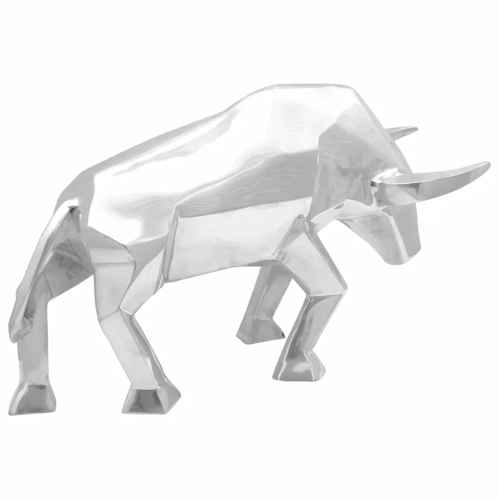 Scultura di toro Argento 74 x 23 x 30 cm Alluminio 42000144