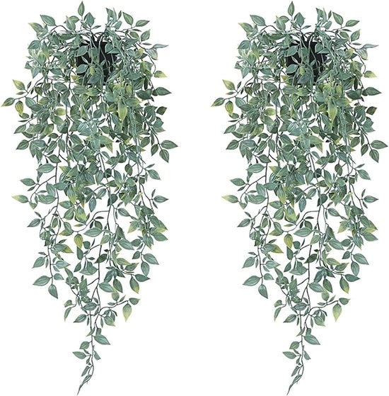 Pianta Finta da Appendere - Piantine Finte per Interni - Set da 2 - Verde - Plastica - Appeso