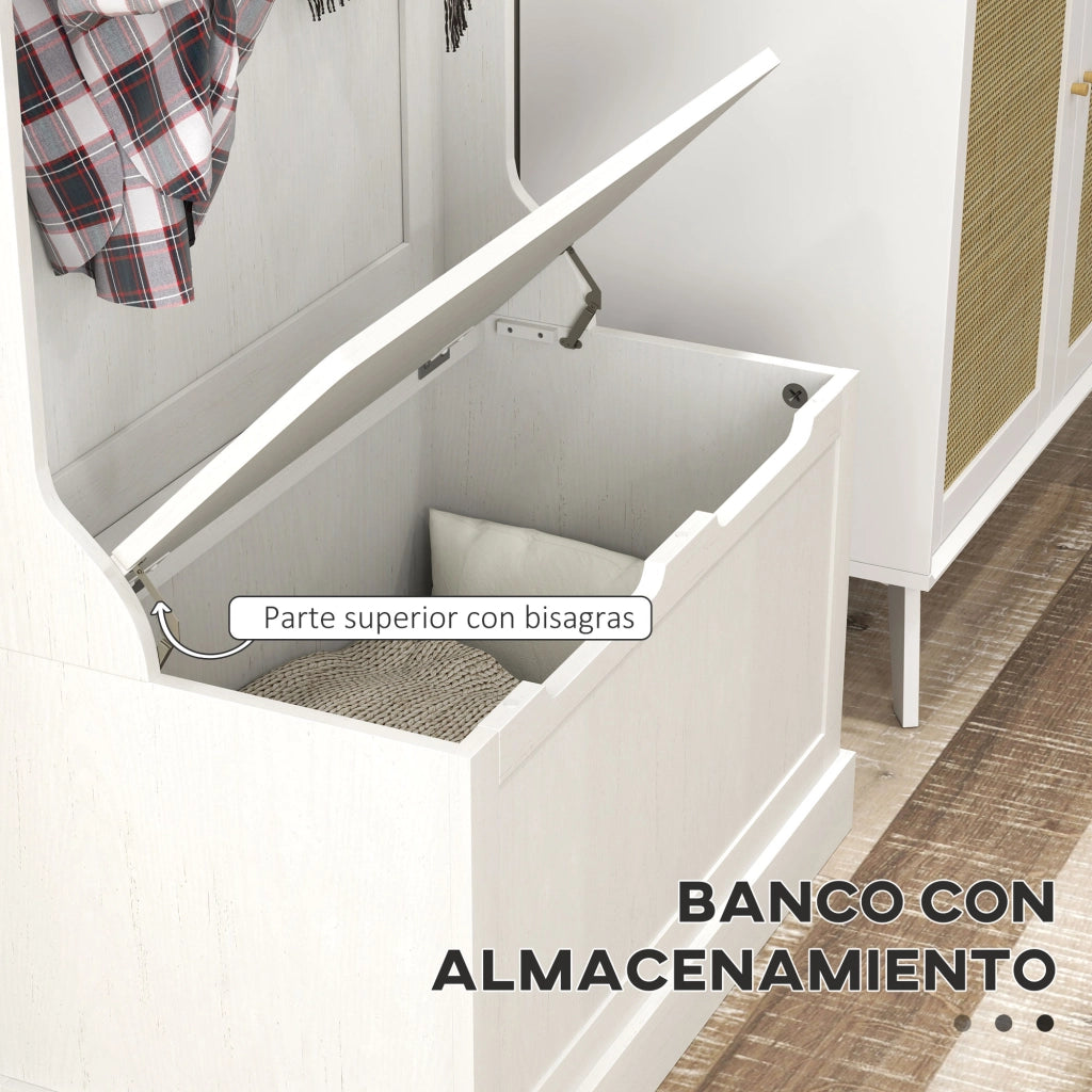 Mobile ingresso con portascarpe e appendiabiti ¨C Xylo ¨C bianco 71,5x39,5x170 cm