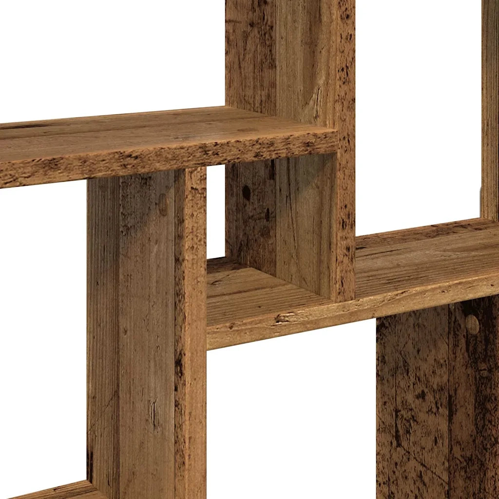 Mensola a Muro a Cubo Legno Antico 78x15x93cm Legno Multistrato 856594