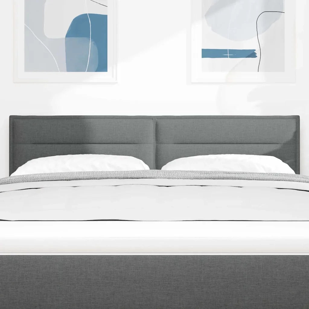Testiera | Testata LED con strisce LED Grigio scuro 160 cm Tessuto