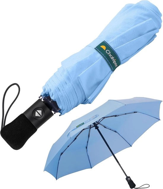 Paraplu compattibile impermeabile per viaggiatori - forte e automatico - Sky Blue2