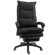 Sedia da Ufficio ad Altezza Regolabile con 6 Punti Massaggianti, in Tessuto Effetto Lino, 70x62x120-130 cm, Nero