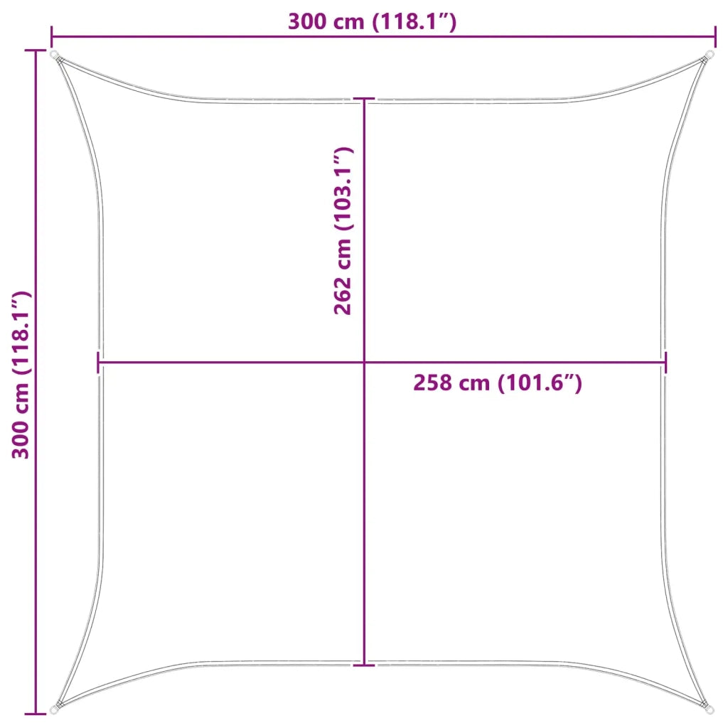 Vela da ombra solare-Telo Ombra-Vela Ombreggiante-Parasole a Vela Grigio chiaro e bianco 3 x 3 m