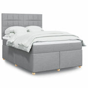 Giroletto a Molle con Materasso Grigio Chiaro 140x190cm Tessuto