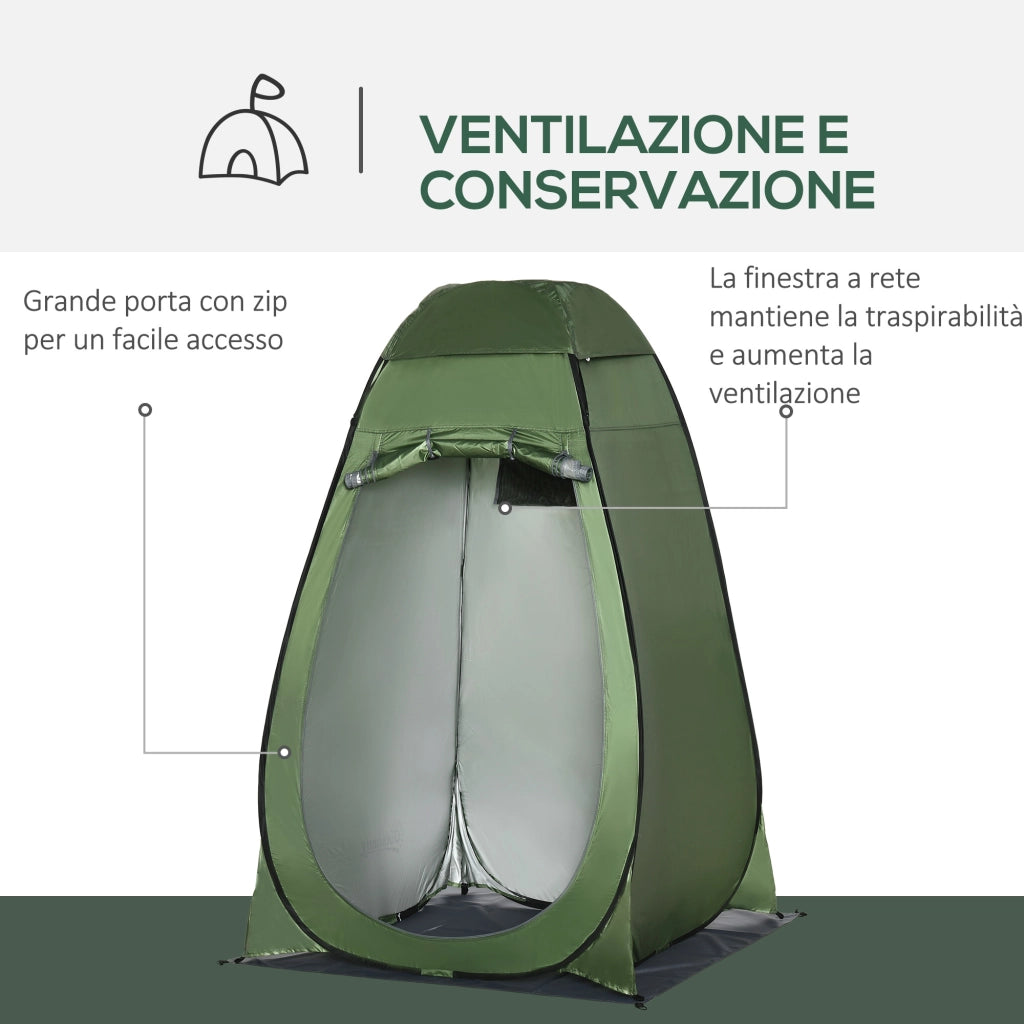Tenda Doccia da Giardino ¨C Minimal ¨C Verde Scuro 126x124x189 cm