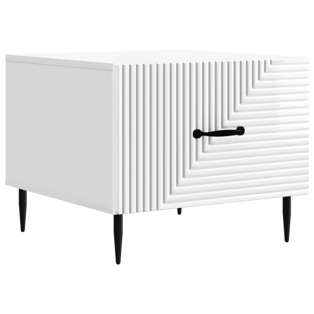 Tavolino da salotto con cassetto Bianco Lucido 49 x 50 x 40 cm 894969