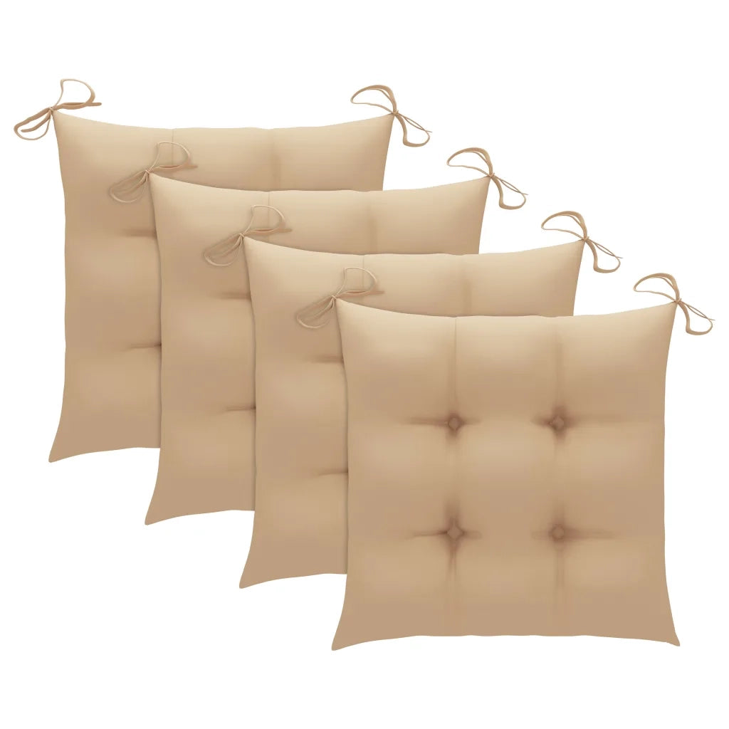 Sedie da Giardino Pieghevoli 4pz con Cuscini in Massello Acacia 3064527