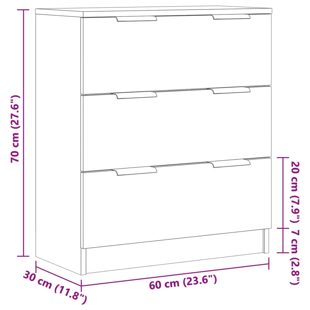 Credenza Legno Antico 60x30x70 cm in Truciolato 856834
