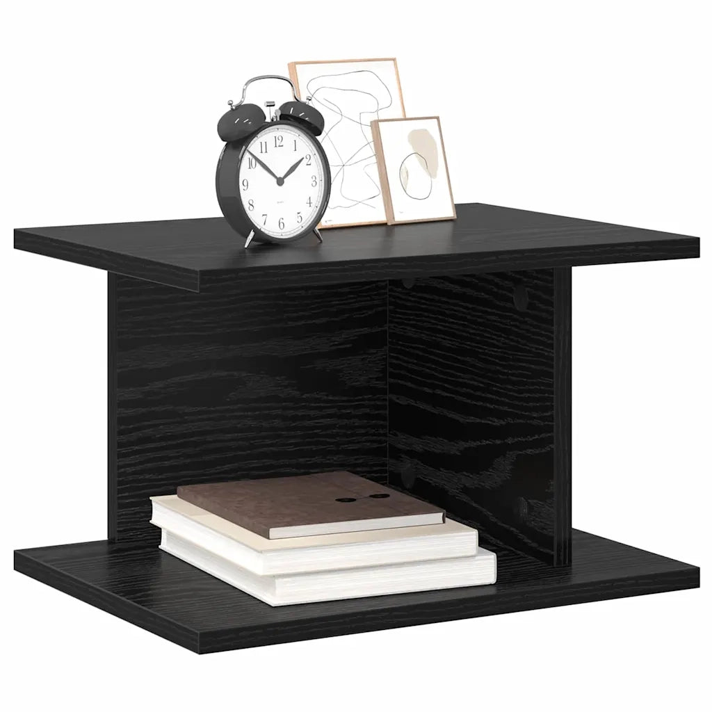Comodino 2 pcs Rovere Nero 40 x 30 x 25 cm Legno multistrato 891171