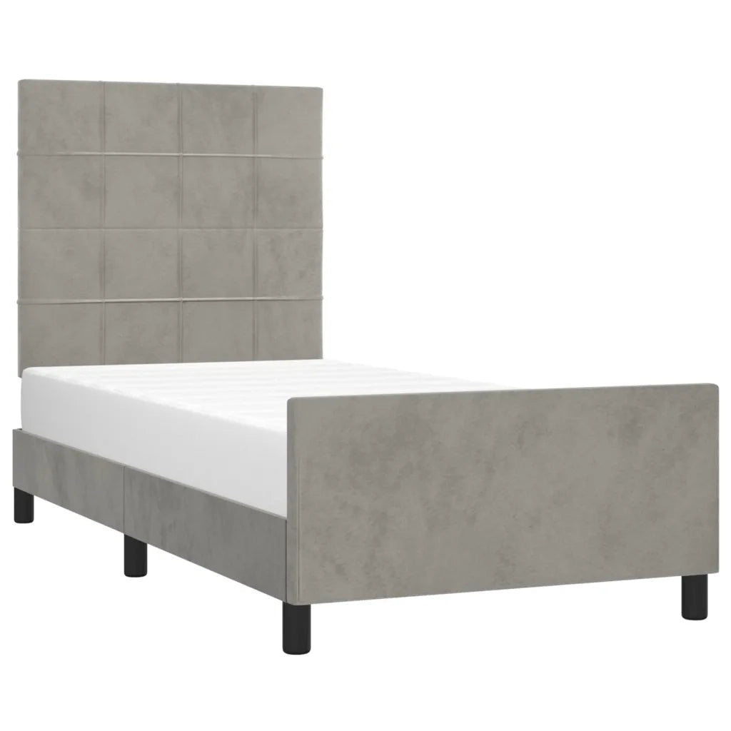 Giroletto senza Materasso Grigio Chiaro 100x200 cm Velluto 3125739