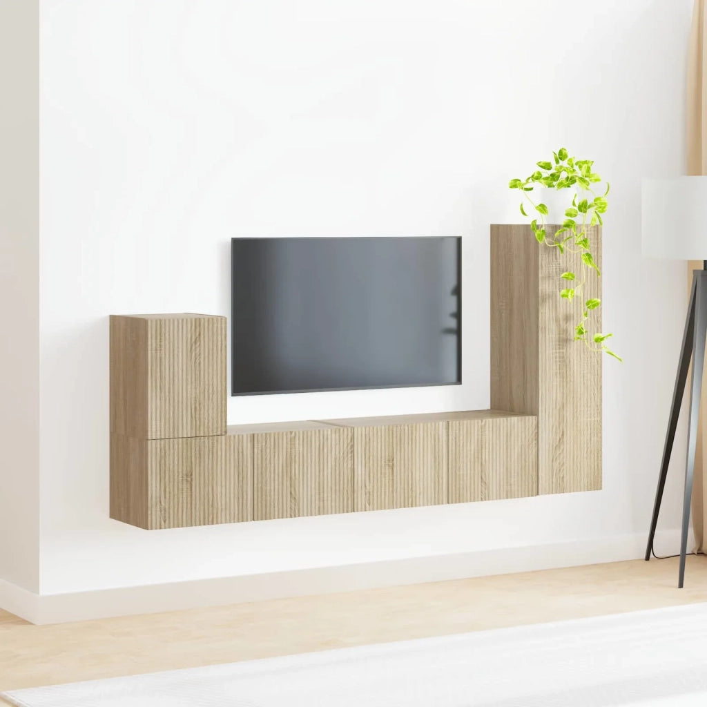 Set mobile TV 3 pcs Rovere Sonoma Legno multistrato