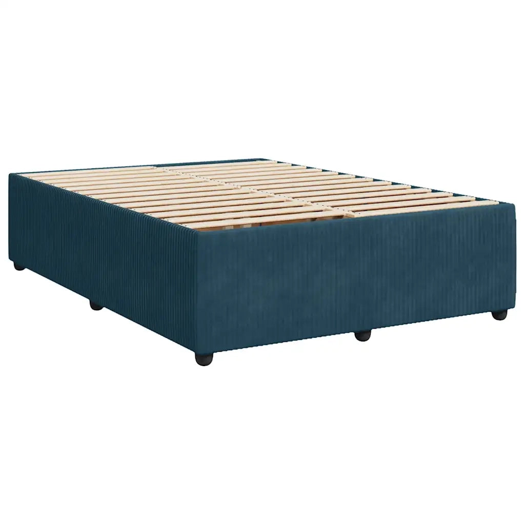 Giroletto a Molle con Materasso Blu 140x200 cm in Velluto