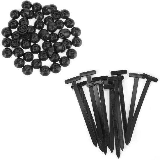 Cavi Neri 50 Unità - Cavi Nyloni - Cerniere Autochiudenti - 9cm di Lunghezza - Nero - Progettazione Pratica - Cerniere