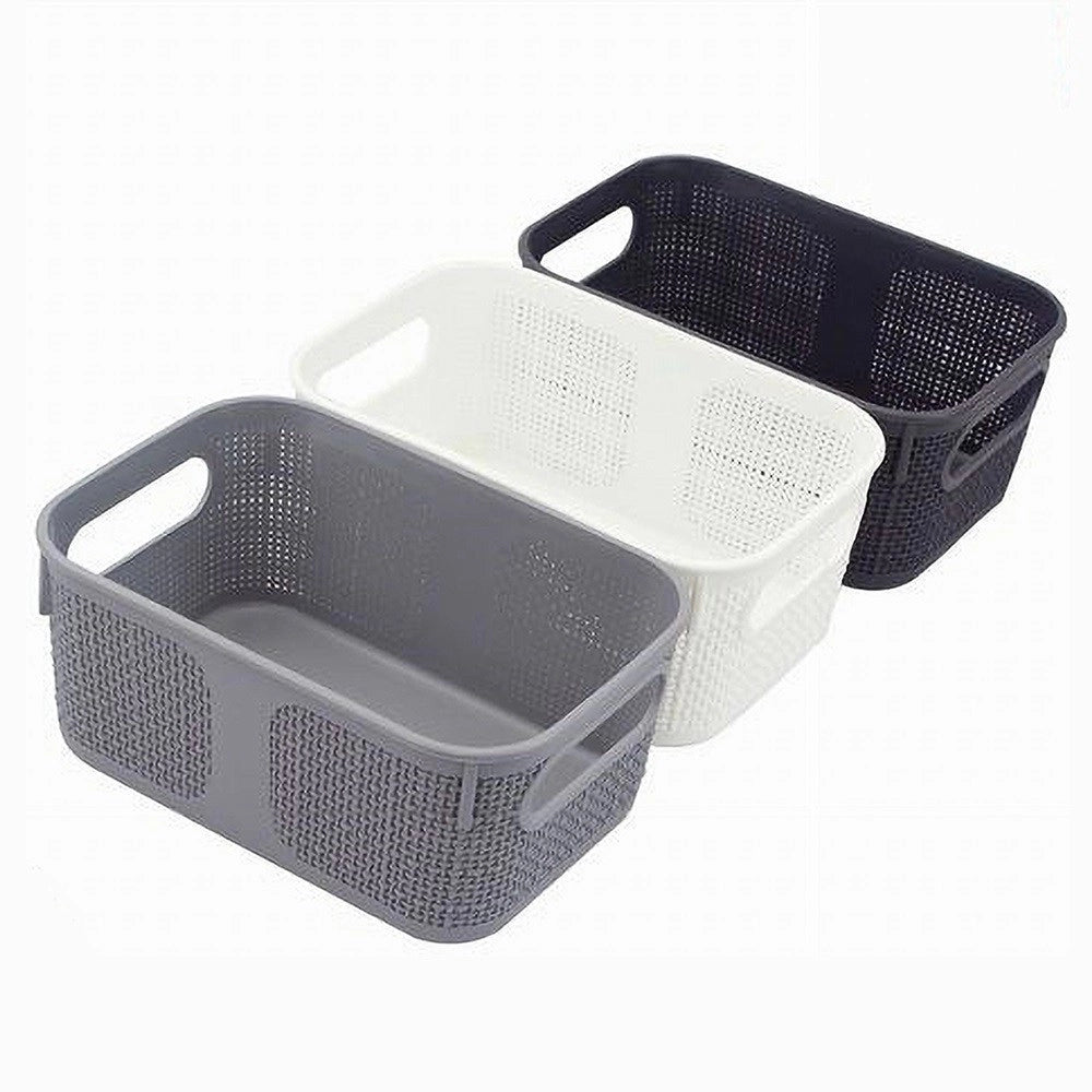 Trade Shop - Cestino Cesto Porta Oggetti Organizer Rettangolare Porta Tutto Bagno Casa 79462 -