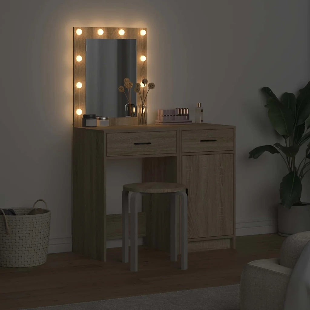 Toeletta | Tavolo da Trucco con cassetto 2 pz Marrone 50 x 41 x 135 cm