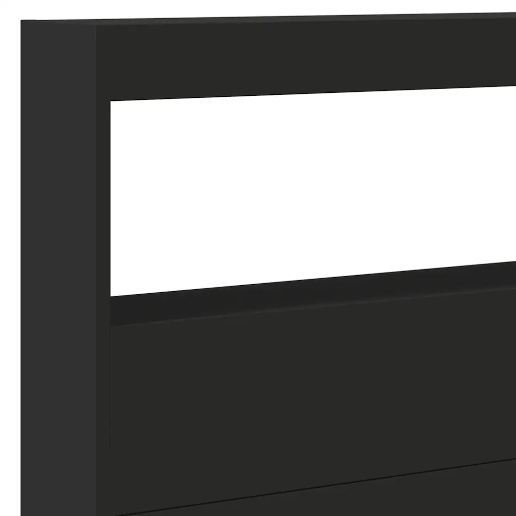 Testiera | Testata con Contenitore a LED Nera 220x17x102 cm