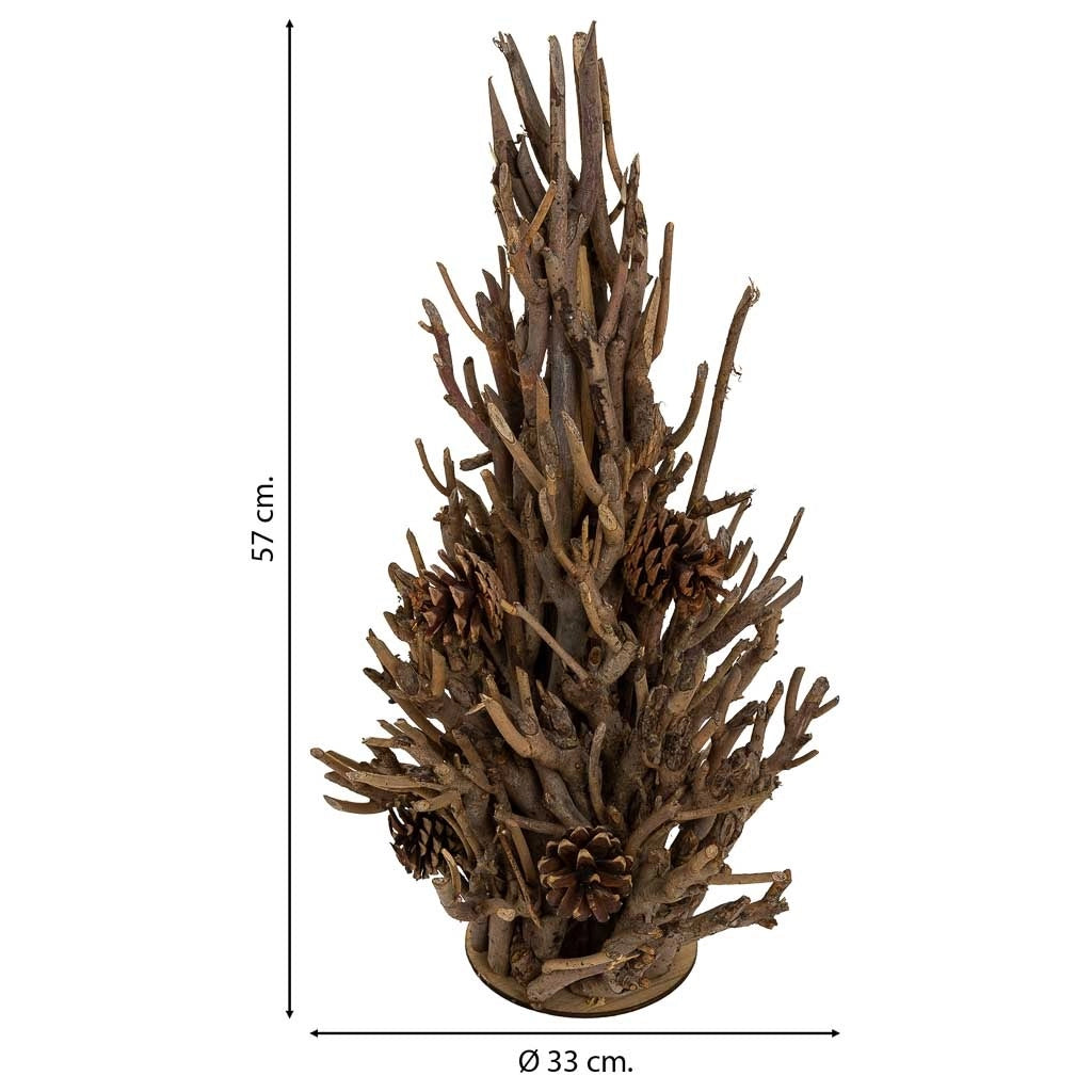 Albero da decorazione in legno marrone d33x57h