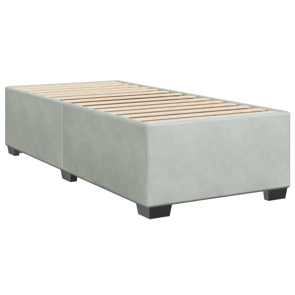 Giroletto a Molle con Materasso-Struttura Letto Grigio Chiaro 90x200 cm Velluto 415291