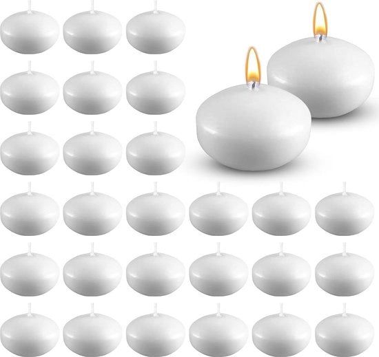 45 candele galleggianti in cera - luci calde per matrimoni, piscine, centri benessere, bagno