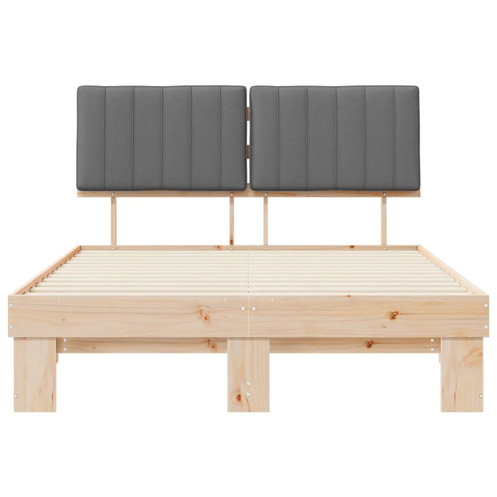 Letto matrimoniale | Letto per adulti | Letto con Testiera Rivestita Grigio chiaro 135 x 190 cm