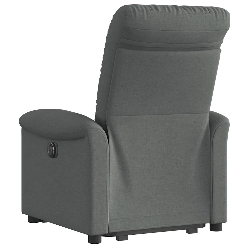 Poltrona | Sedia Relax Alzapersona Reclinabile Elettrica Grigio Scuro Tessuto
