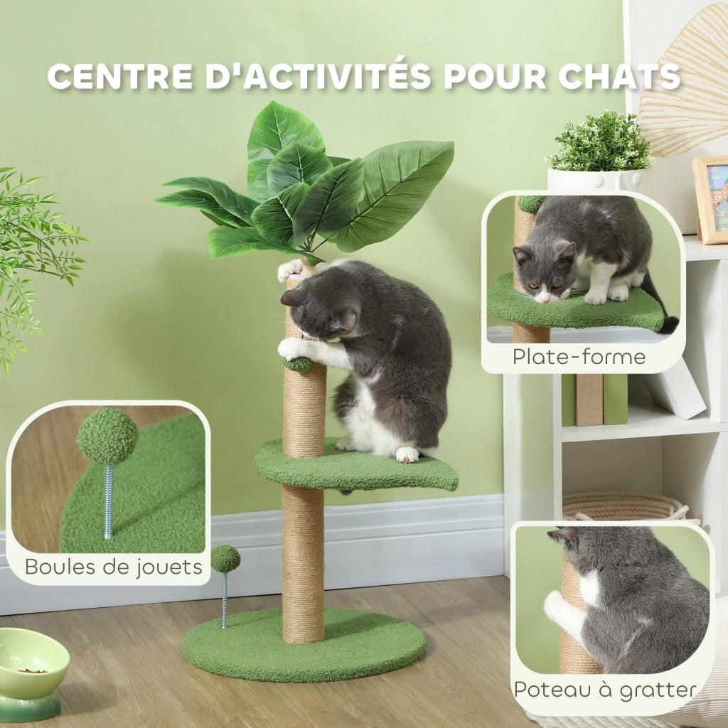 Albero per gatti con tiragraffi, palle e piattaforme ¨C zephmum ¨C 83 cm