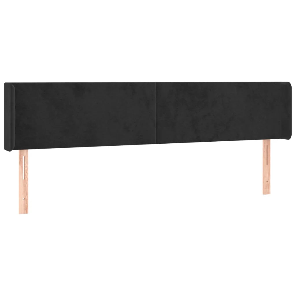 Testiera a LED-Testata con LED Nera 183x16x78/88 cm in Velluto 968342