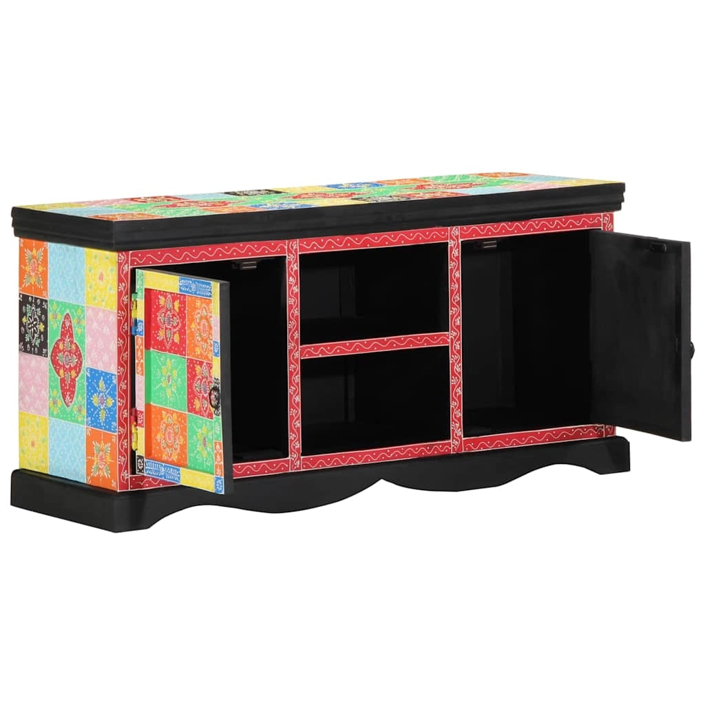 Pratico mobile porta TV moderno con ripiani 100 x 35 x 50 cm in legno massello di mango 02_0057710