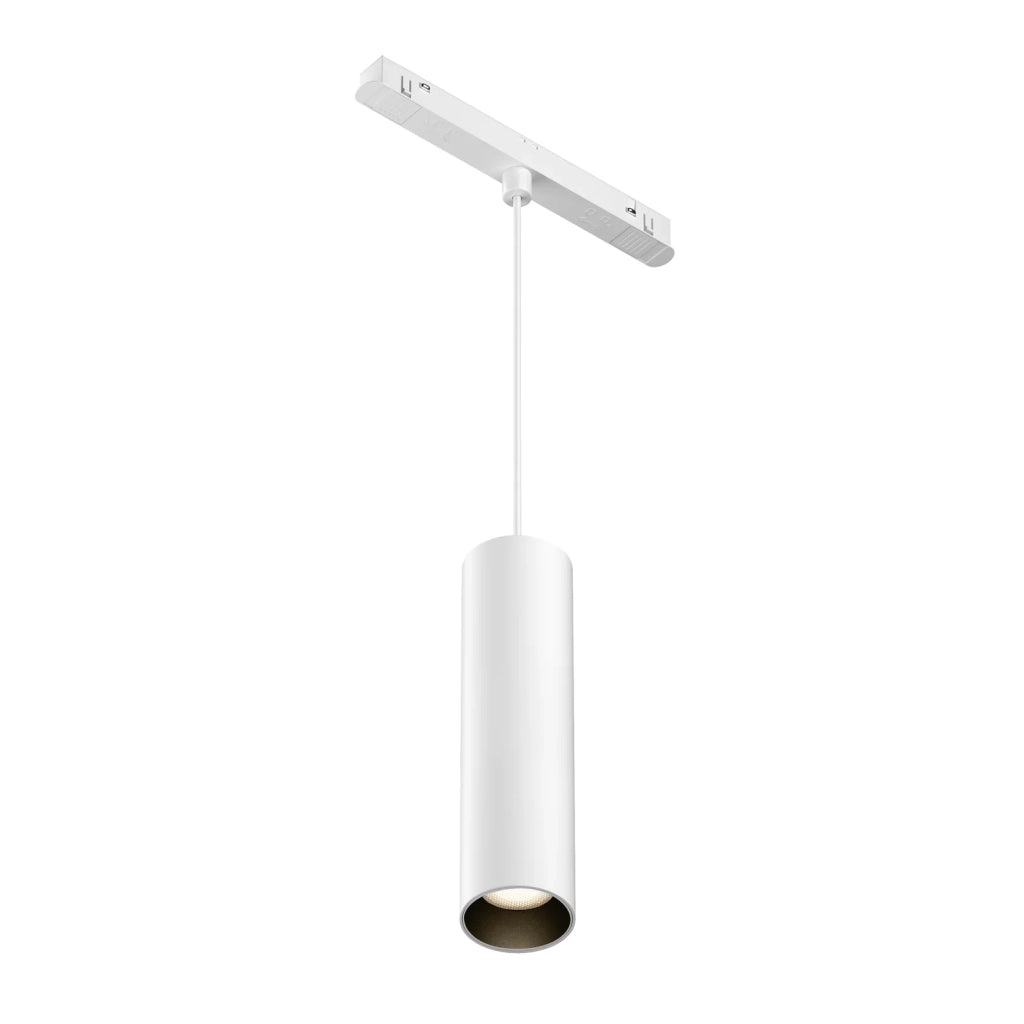Maytoni Lampada da binario a sospensione moderna Exility Focus LED 1 luce LED integrato bianco alluminio