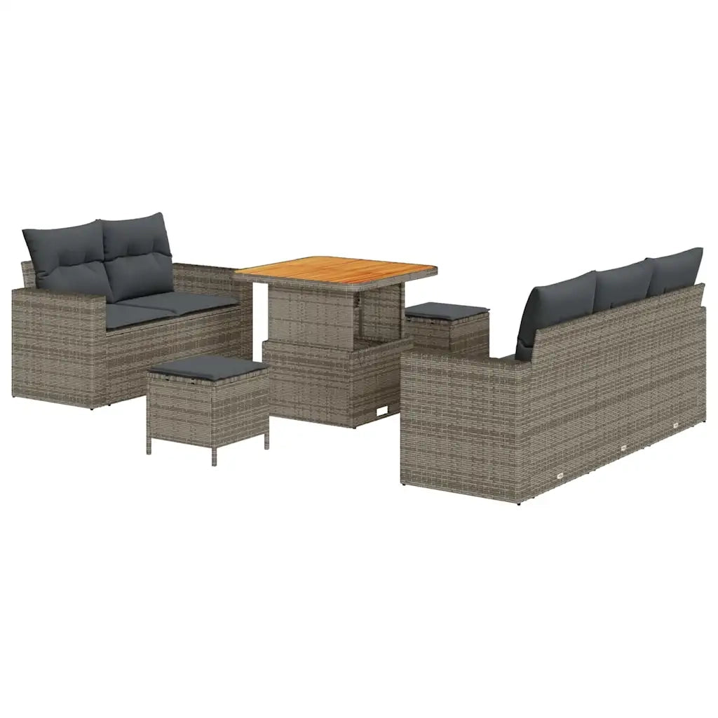Set Divano da Giardino con cuscino 8 pcs Grigio polyrattan 3361558