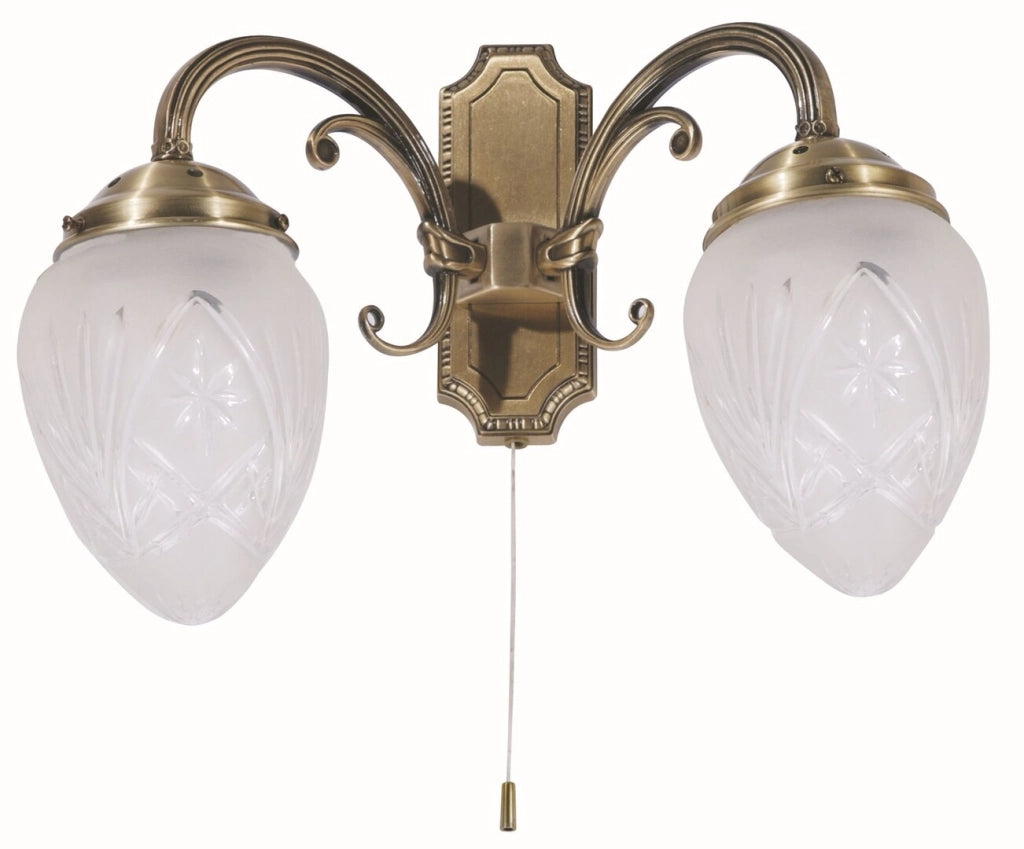 Applique doppia Rabalux Annabella bronzo E14 con switch