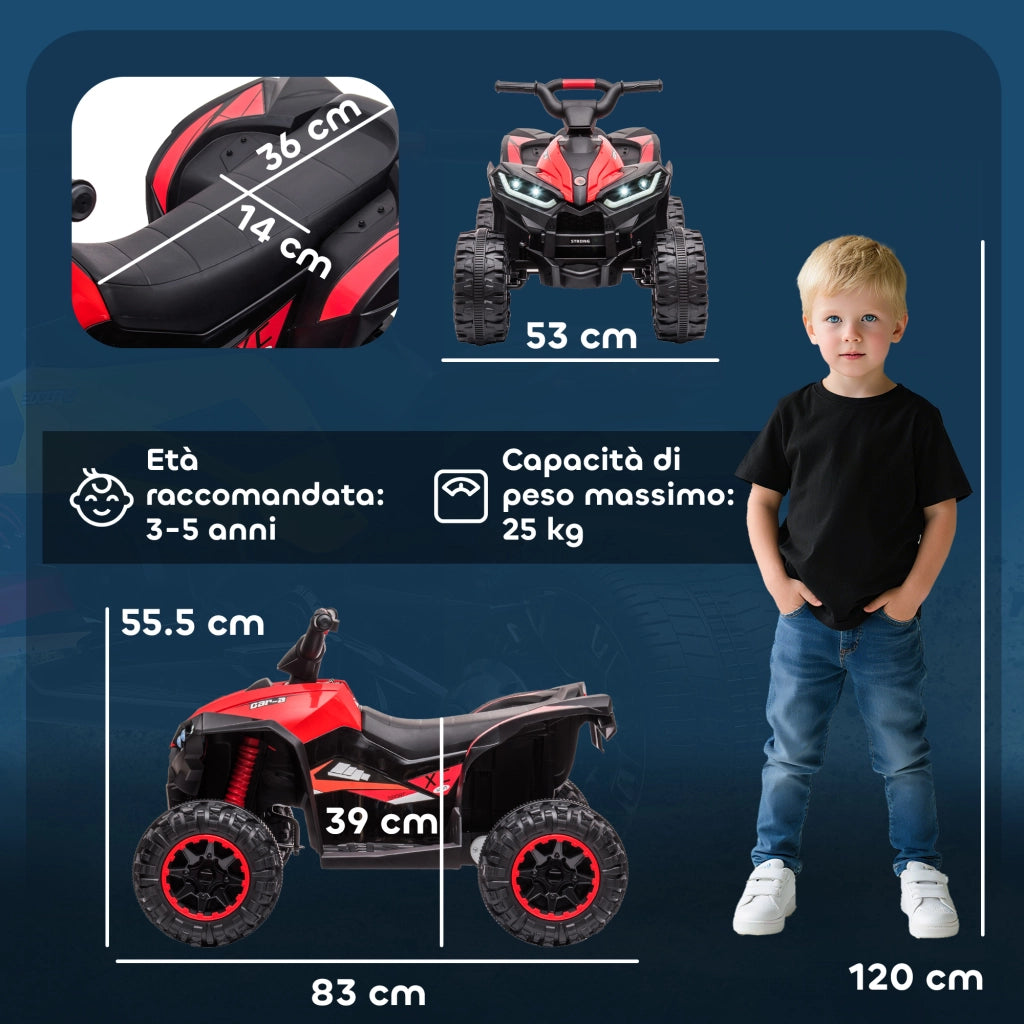 Quad Elettrico per Bambini ¨C Minimal ¨C Rosso