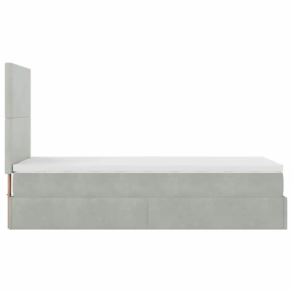 Struttura Letto Pouf con Materassi 100x200 cm Velluto 3313379