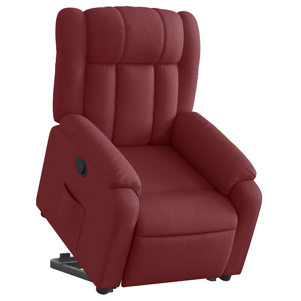 Poltrona Alzapersona Reclinabile Rosso Vino in Tessuto 3205319