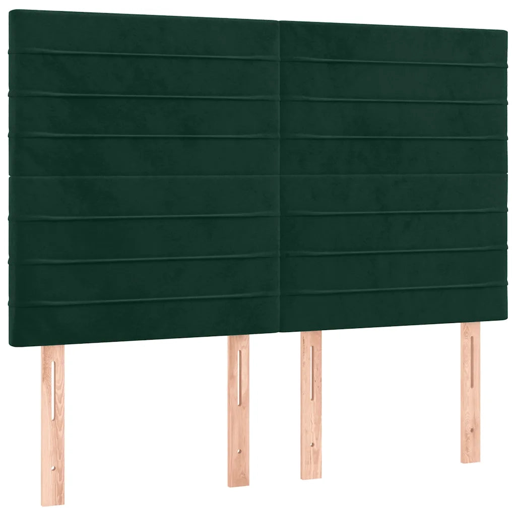 Giroletto a Molle con Materasso Verde Scuro 140x190 cm Velluto 3137902