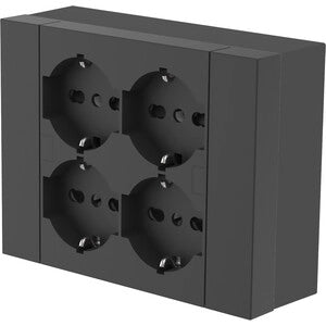 MULTIPRESA ESTERNA  QUADRA 4 PRESE BIP.SCH NERA- 1,0 pz